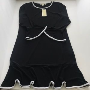 NEW Michael Kors Black with White Trim Dress S: M
